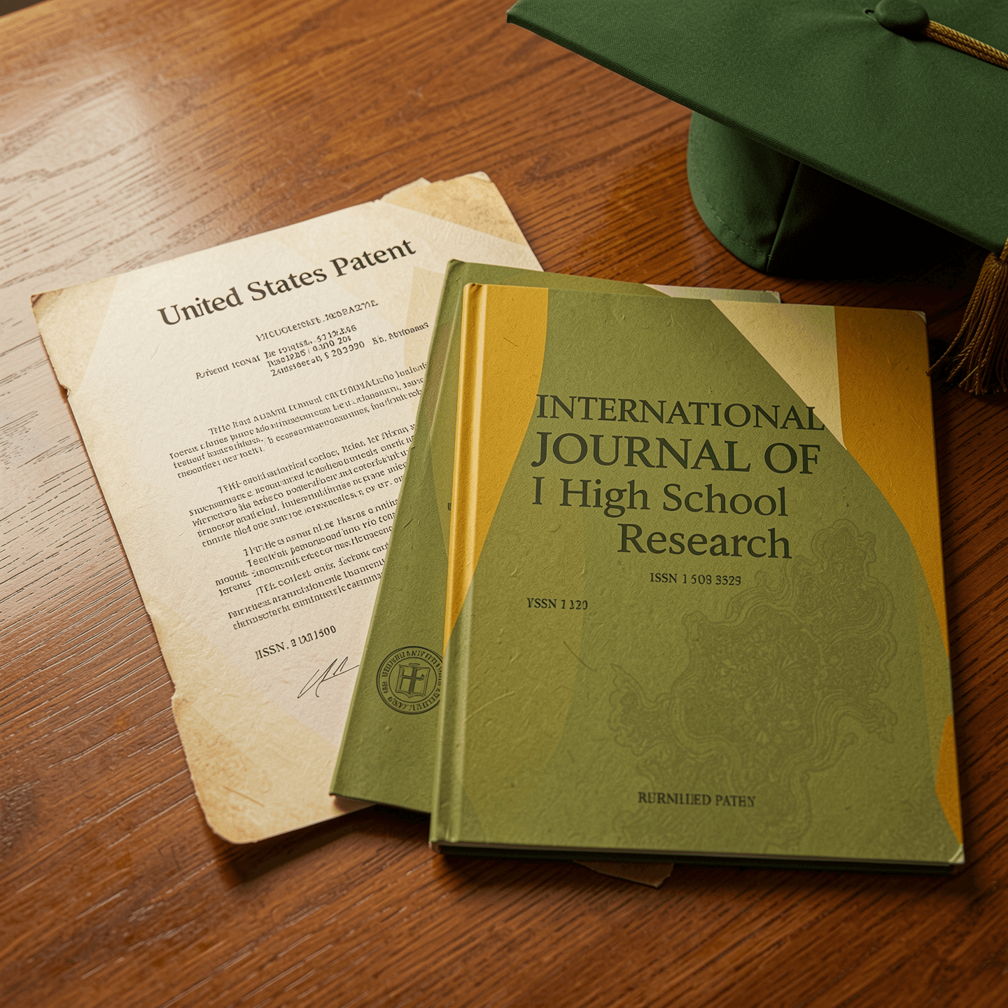 Authentic patent certificate and published research papers portfolio